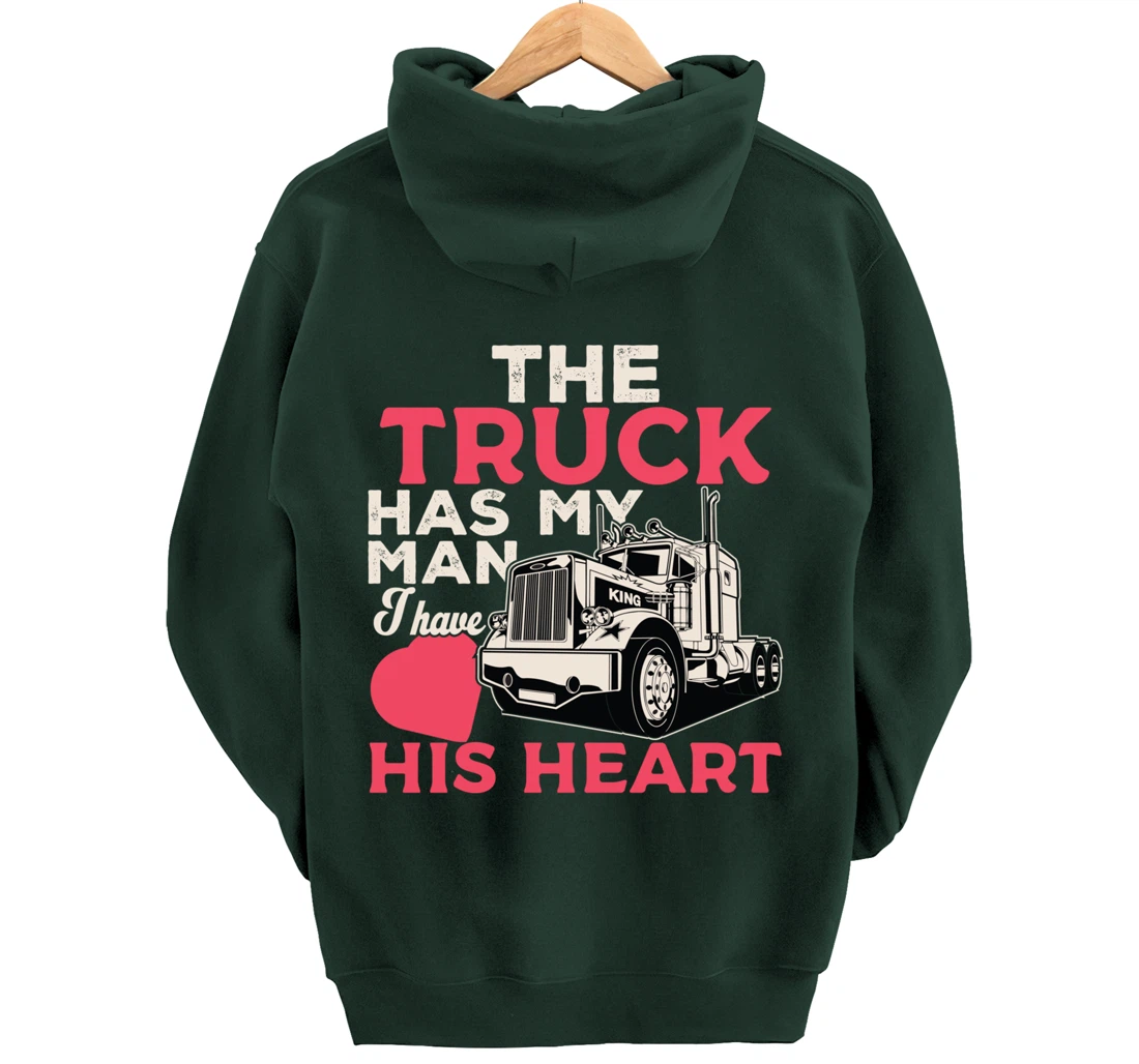Truck Driver Wife Funny Trucker Wife Women Girls Gift Pullover Hoodie