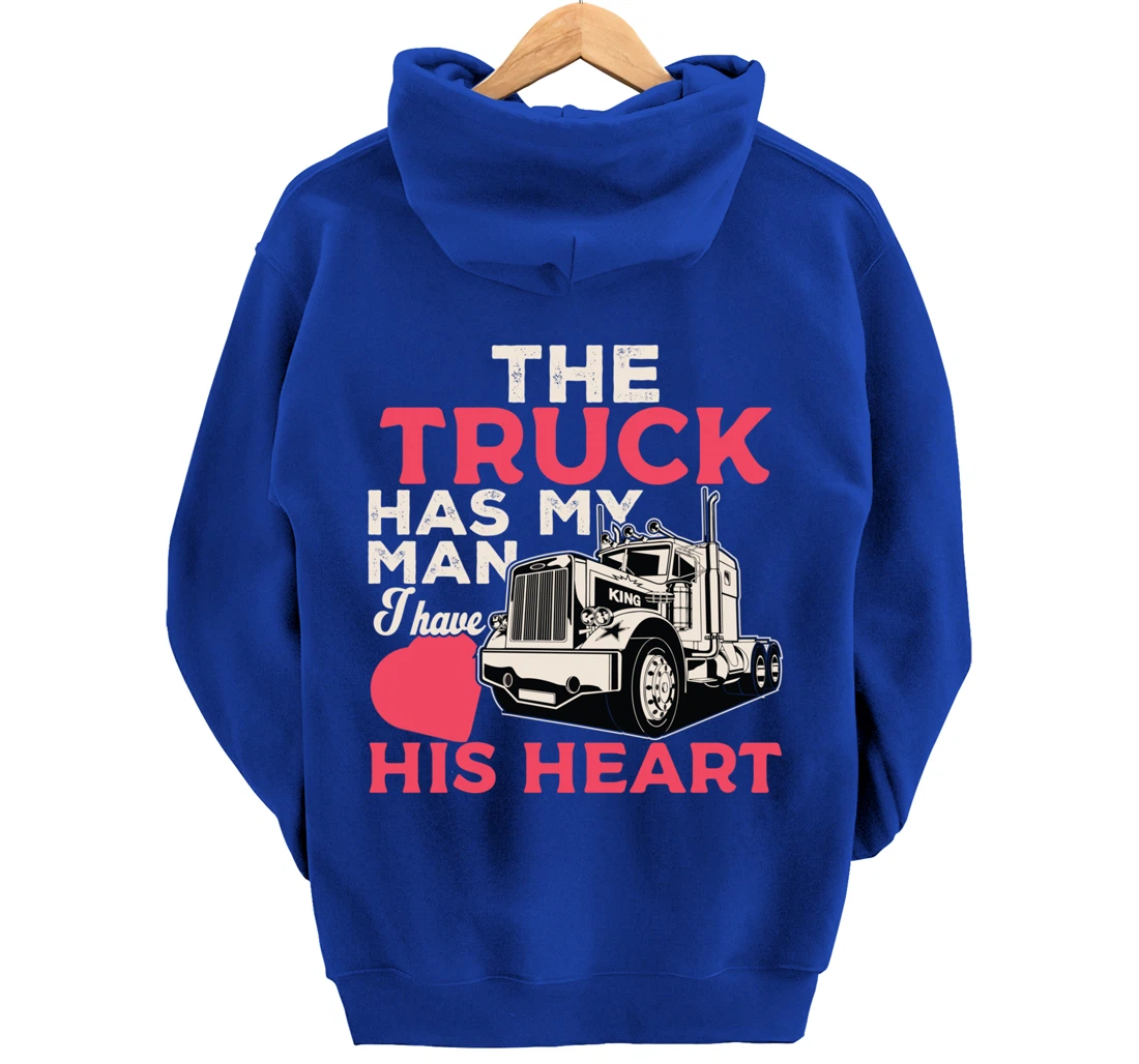 Truck Driver Wife Funny Trucker Wife Women Girls Gift Pullover Hoodie