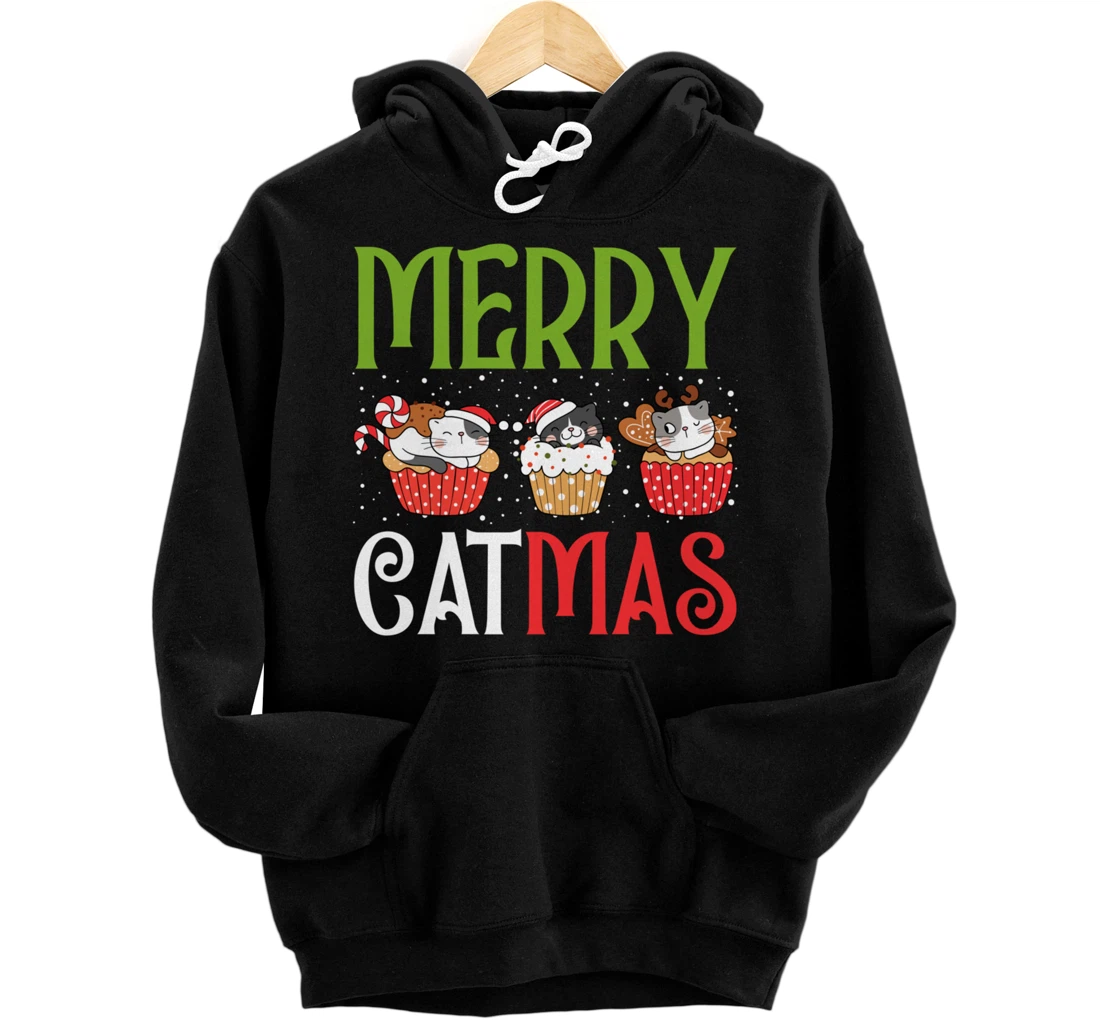 Merry Catmas Cat Feline Chistmas Season Pullover Hoodie