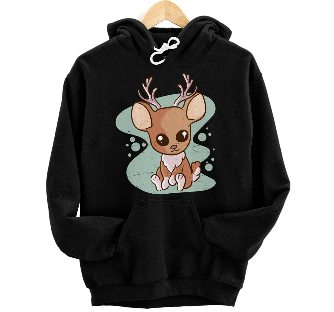 Cute Kawaii Anime Deer Aesthetic Japanese Pullover Hoodie