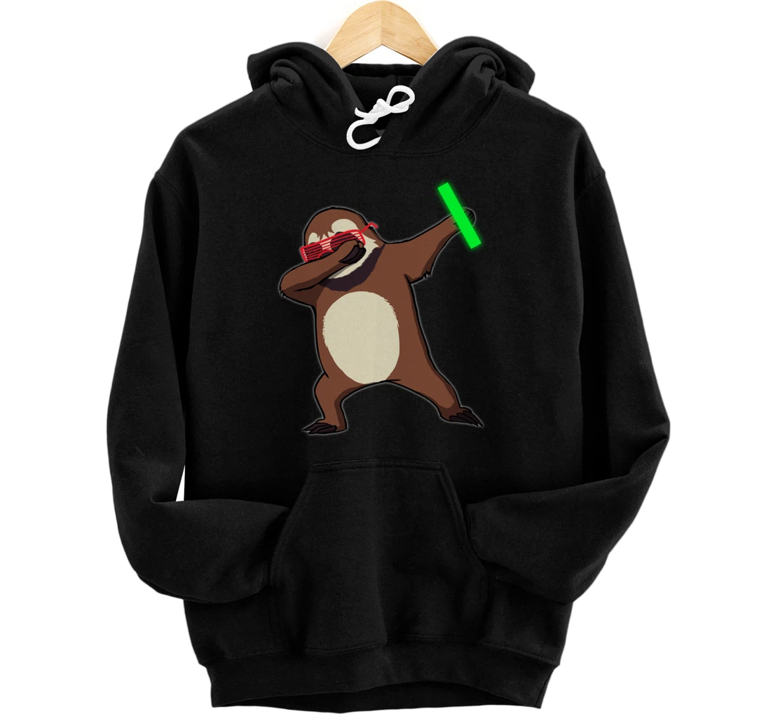 Dabbing Sloth Rave Dance Party Music Gift Pullover Hoodie