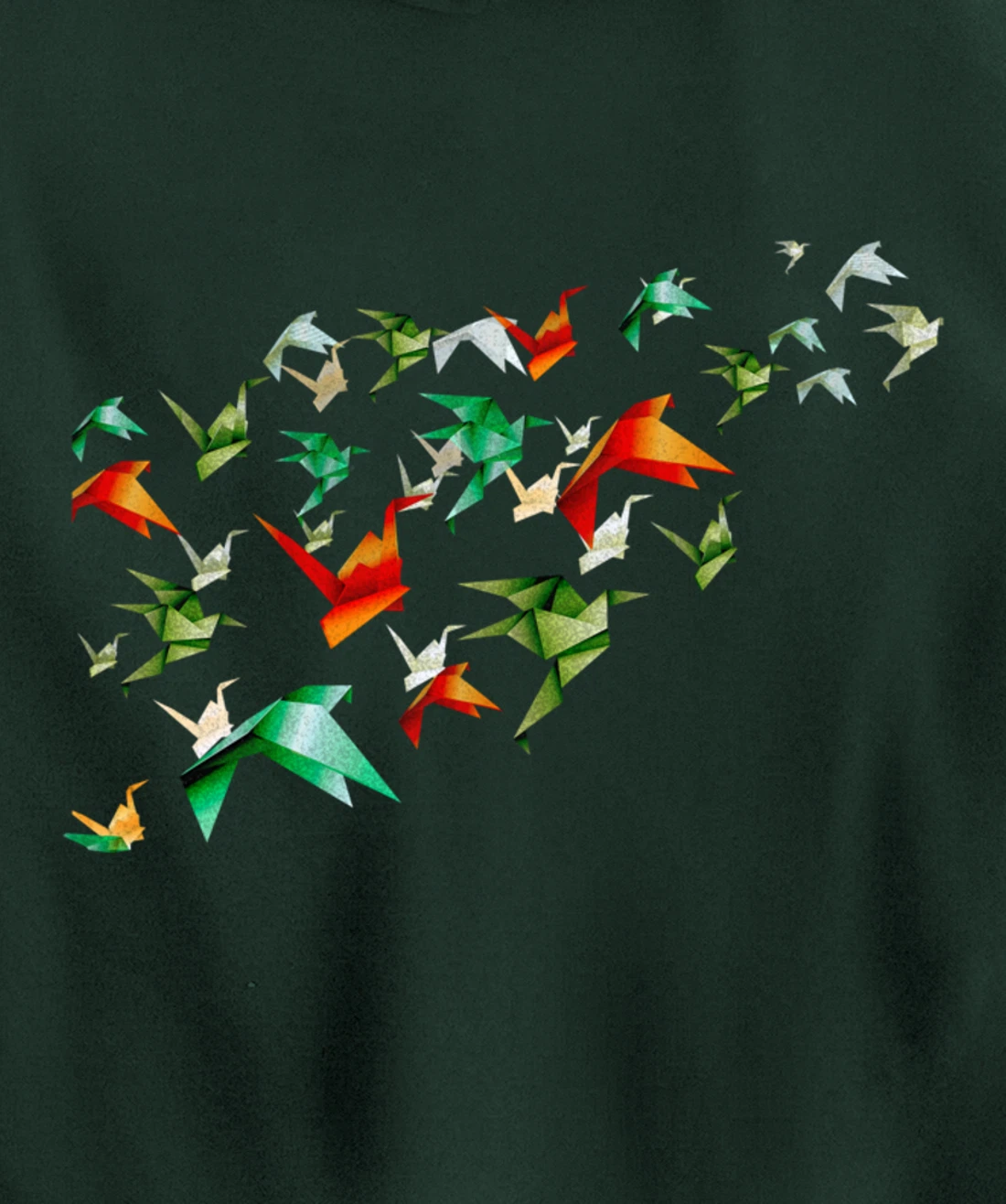 Origami Decorative Paper Cranes Japanese Paper Bird Lover Pullover Hoodie