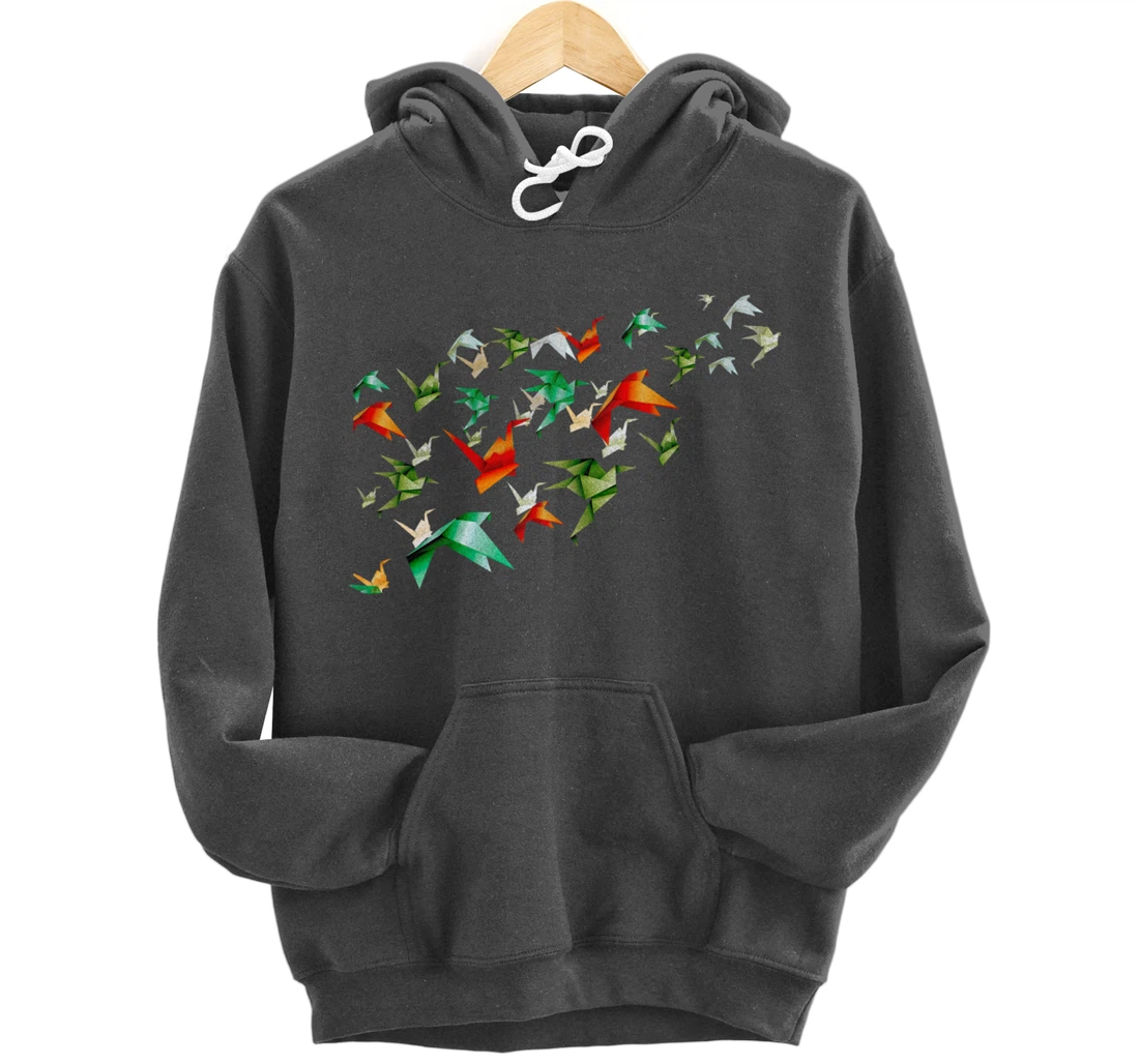 Origami Decorative Paper Cranes Japanese Paper Bird Lover Pullover Hoodie