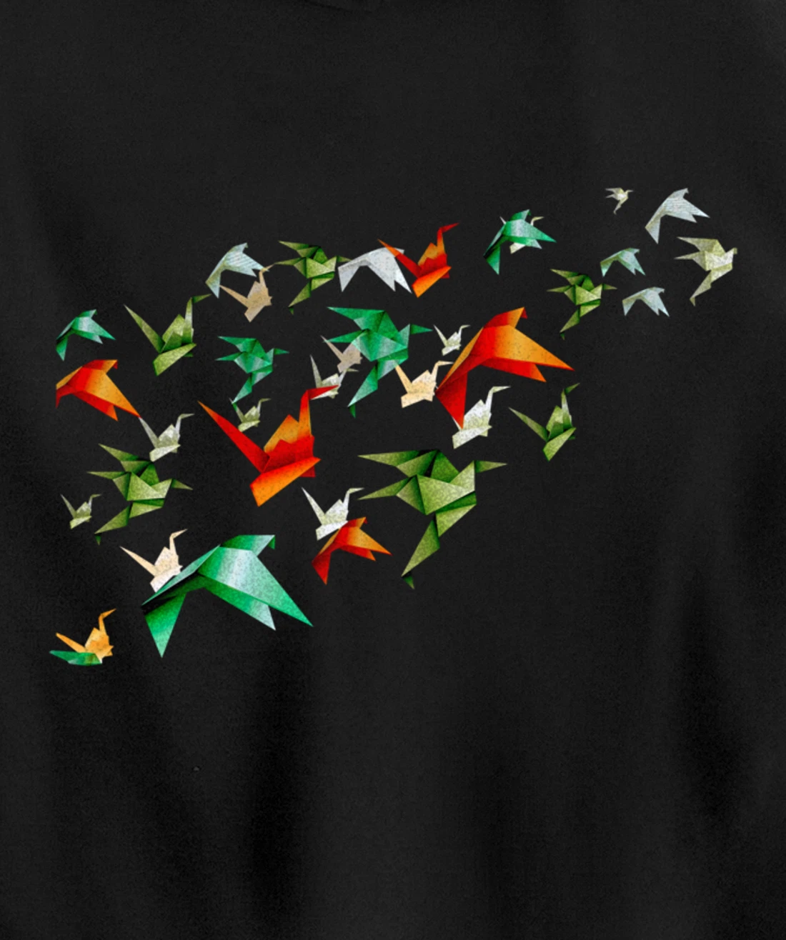 Origami Decorative Paper Cranes Japanese Paper Bird Lover Pullover Hoodie