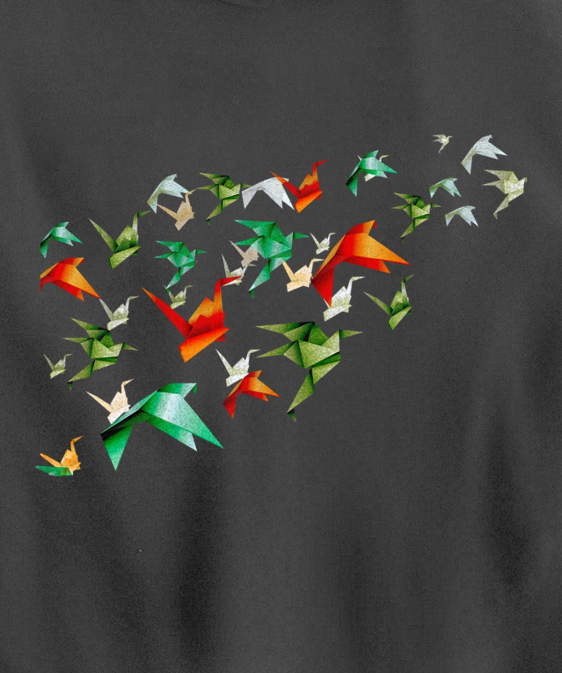 Origami Decorative Paper Cranes Japanese Paper Bird Lover Pullover Hoodie