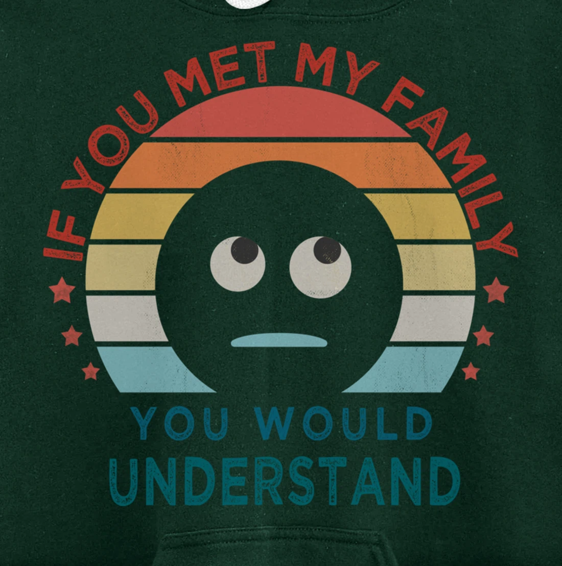 Retro style, If You Met My Family You Would Understand Humor Pullover Hoodie