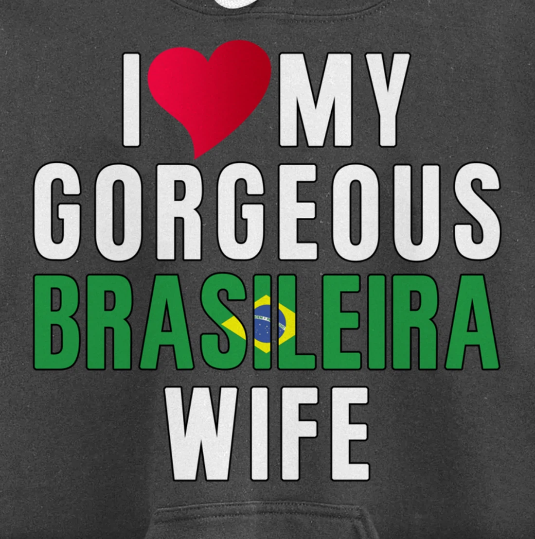 Brazil Flag Camiseta de Brasil I Love My Brasileira Wife Pullover Hoodie