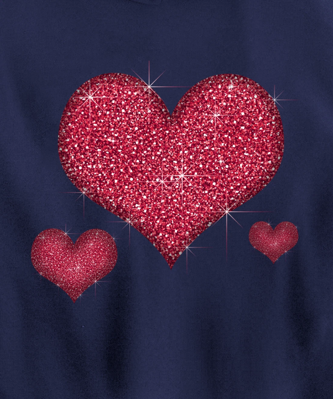 Red Heart Valentine's Day Cool Sparkle Heart Pullover Hoodie