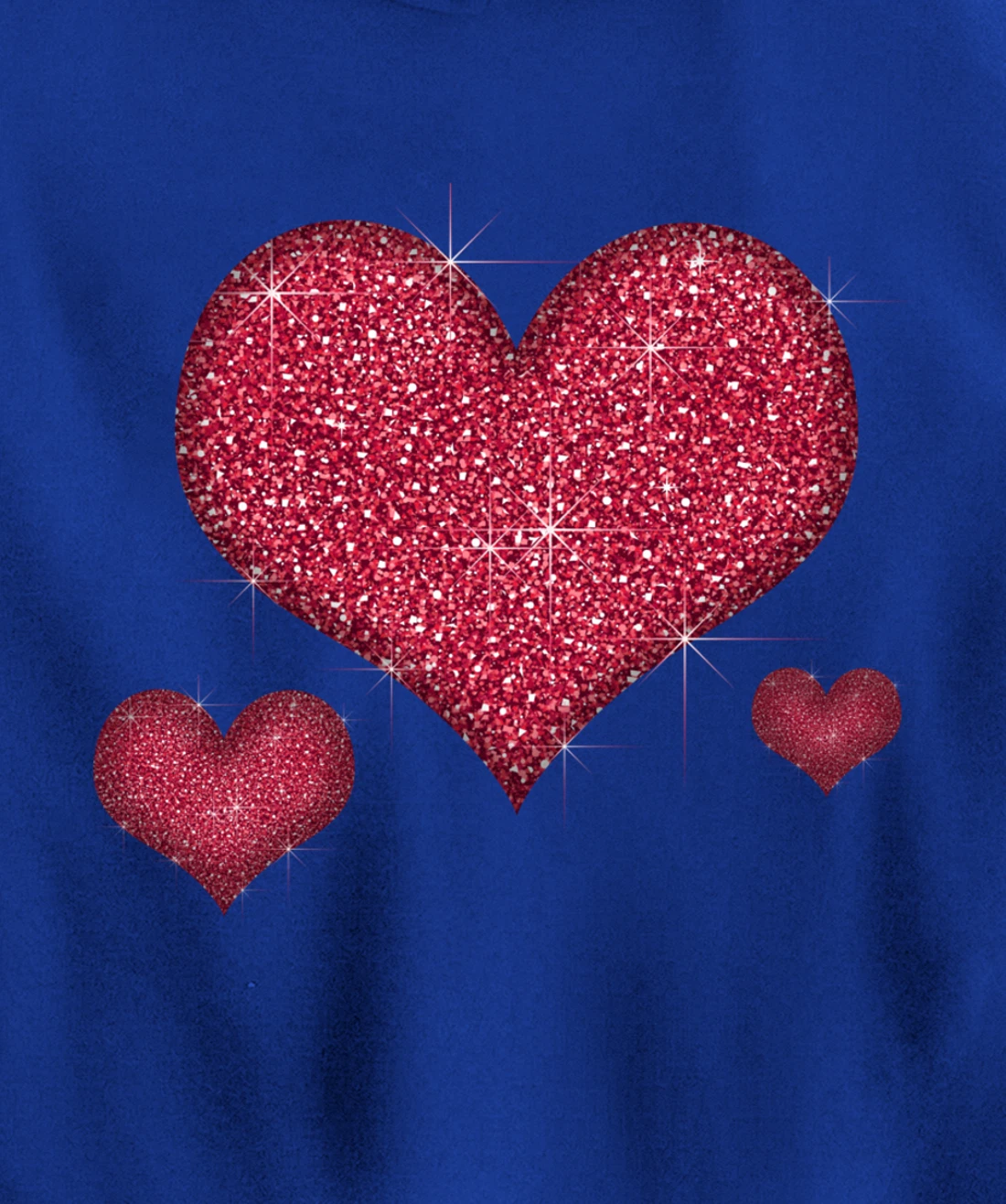 Red Heart Valentine's Day Cool Sparkle Heart Pullover Hoodie