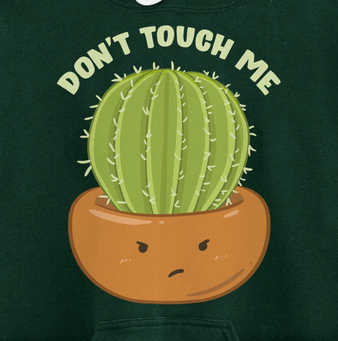 Adorable Don't Touch Me Prickly Cactus Pun Succulent Pullover Hoodie