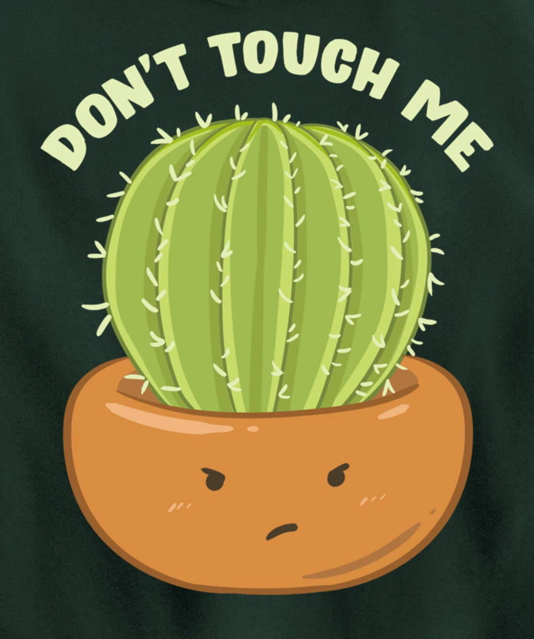 Adorable Don't Touch Me Prickly Cactus Pun Succulent Pullover Hoodie