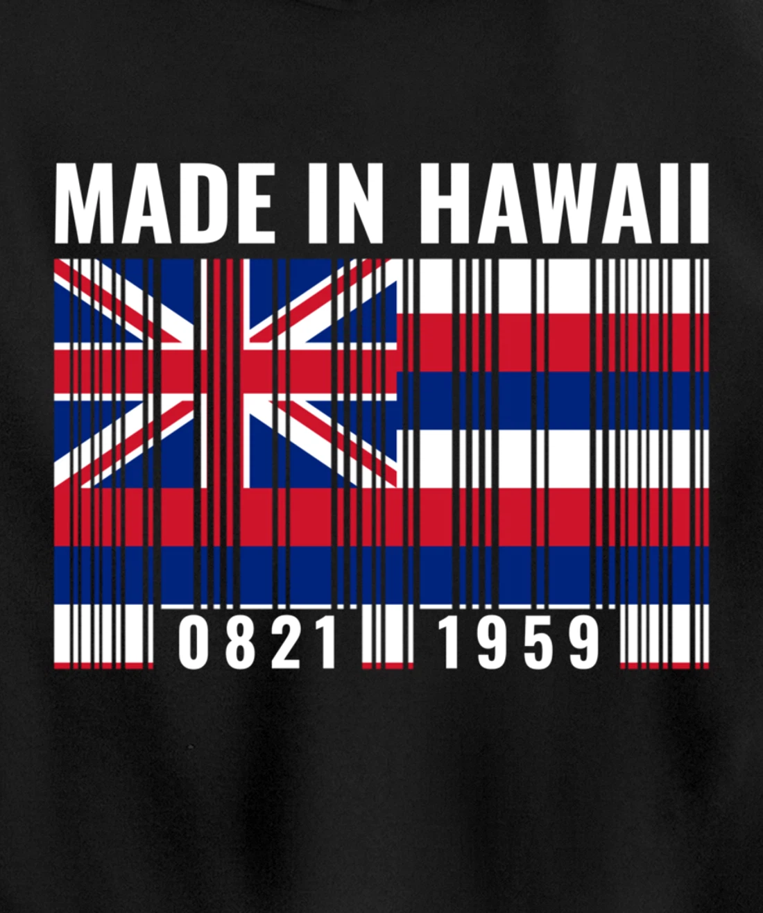 Hawaii Heritage Hawaiian Roots Barcode Pullover Hoodie