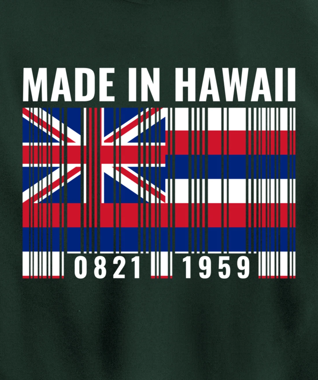 Hawaii Heritage Hawaiian Roots Barcode Pullover Hoodie