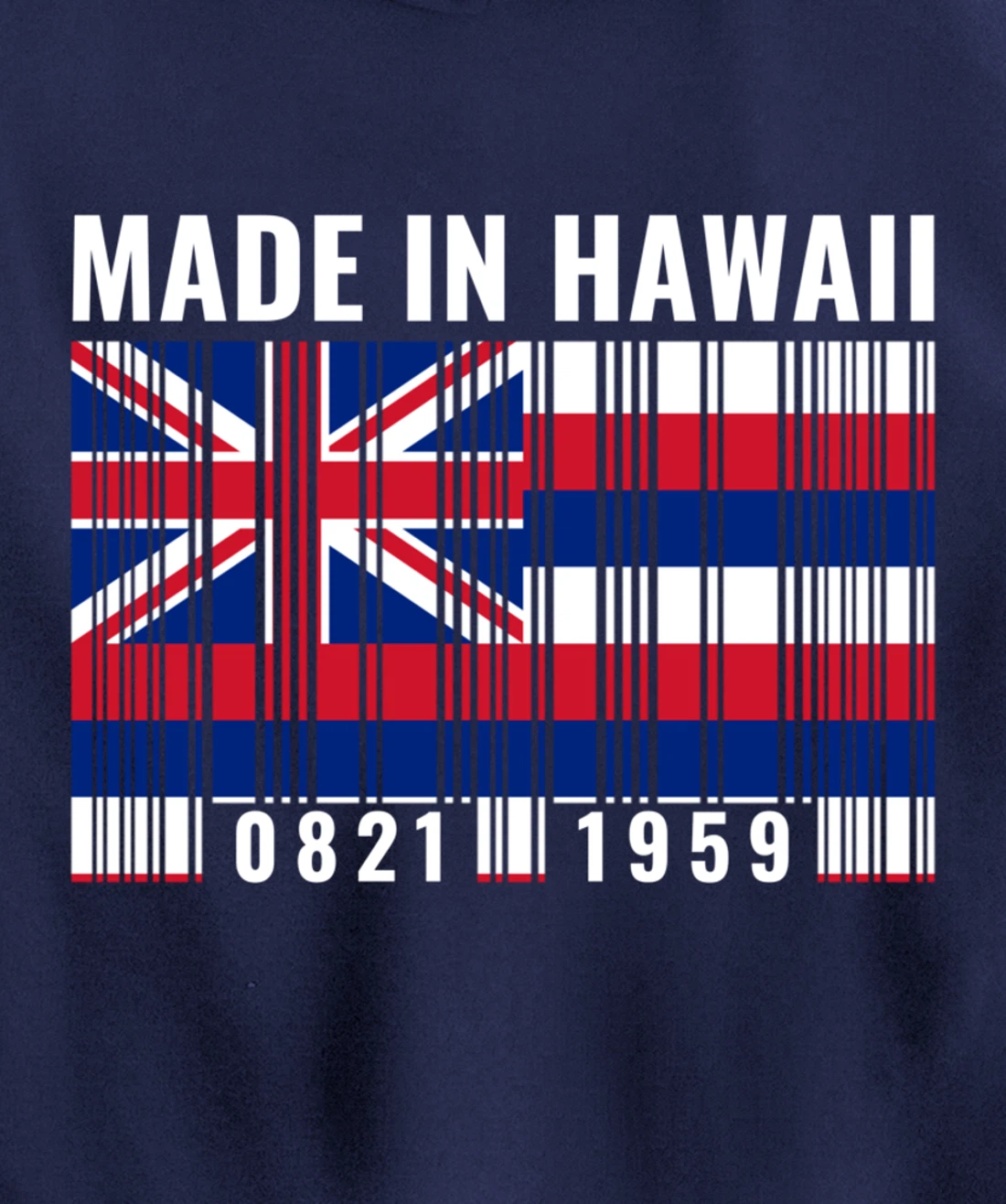 Hawaii Heritage Hawaiian Roots Barcode Pullover Hoodie