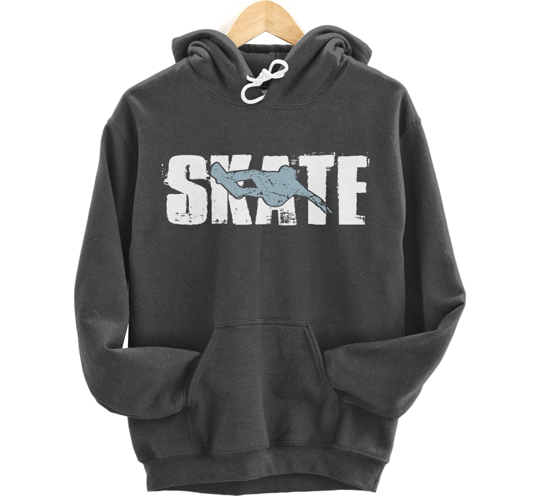 Distress Boys Skateboard Skater Gifts Skateboarding Pullover Hoodie