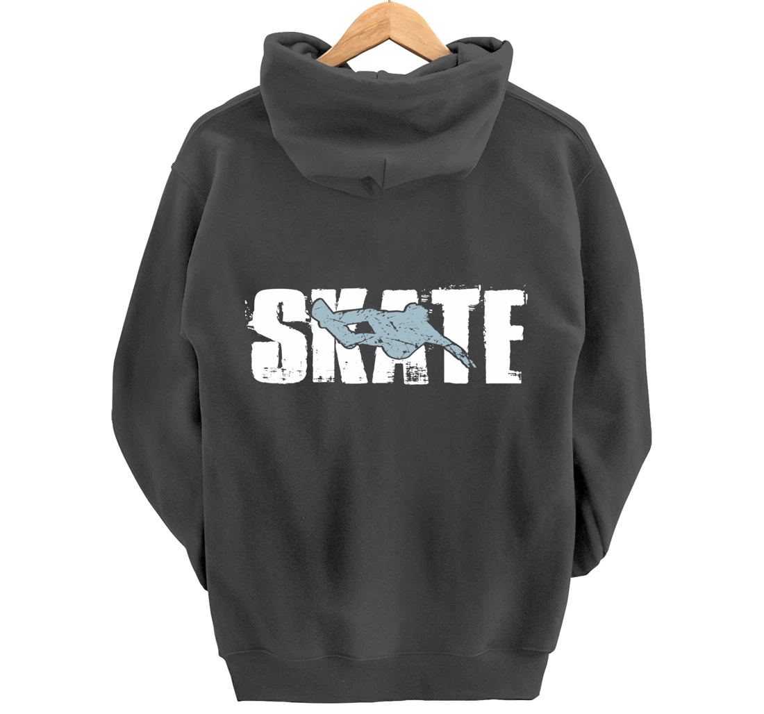 Distress Boys Skateboard Skater Gifts Skateboarding Pullover Hoodie