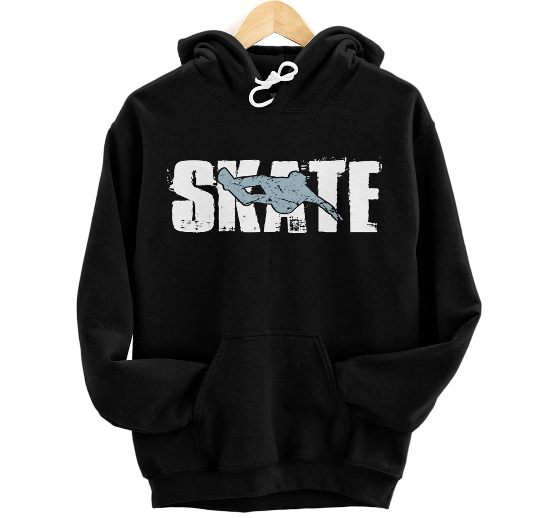 Distress Boys Skateboard Skater Gifts Skateboarding Pullover Hoodie