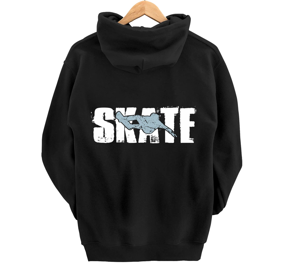 Distress Boys Skateboard Skater Gifts Skateboarding Pullover Hoodie