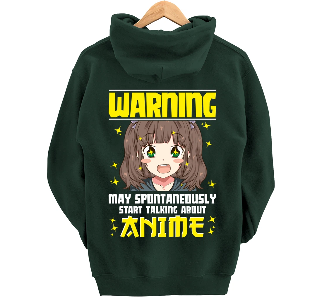 Funny Warning: May Spontaneously Start Talking About Anime Pullover Hoodie