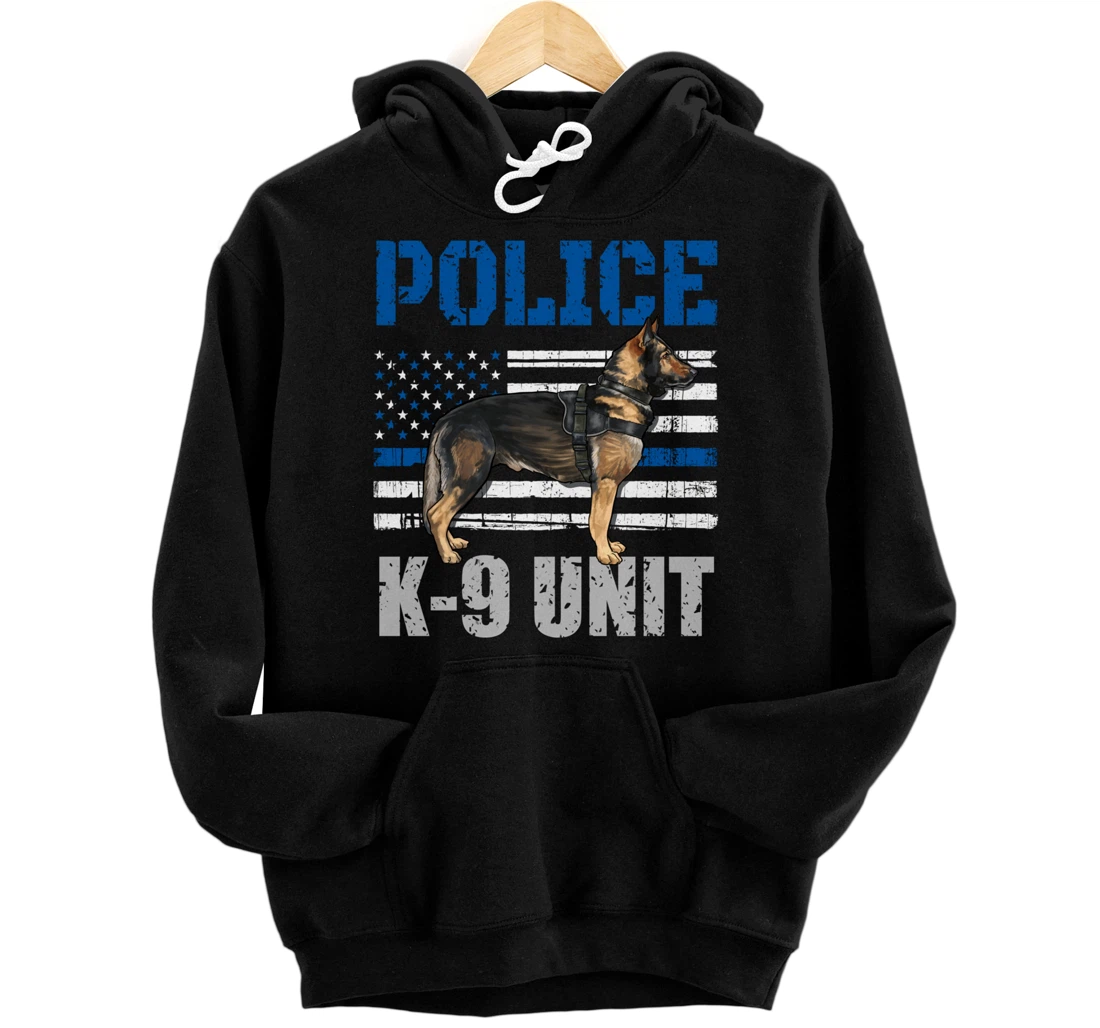 Police K-9 Unit Shirt Thin Blue Line Officer Dog Costume Pullover Hoodie