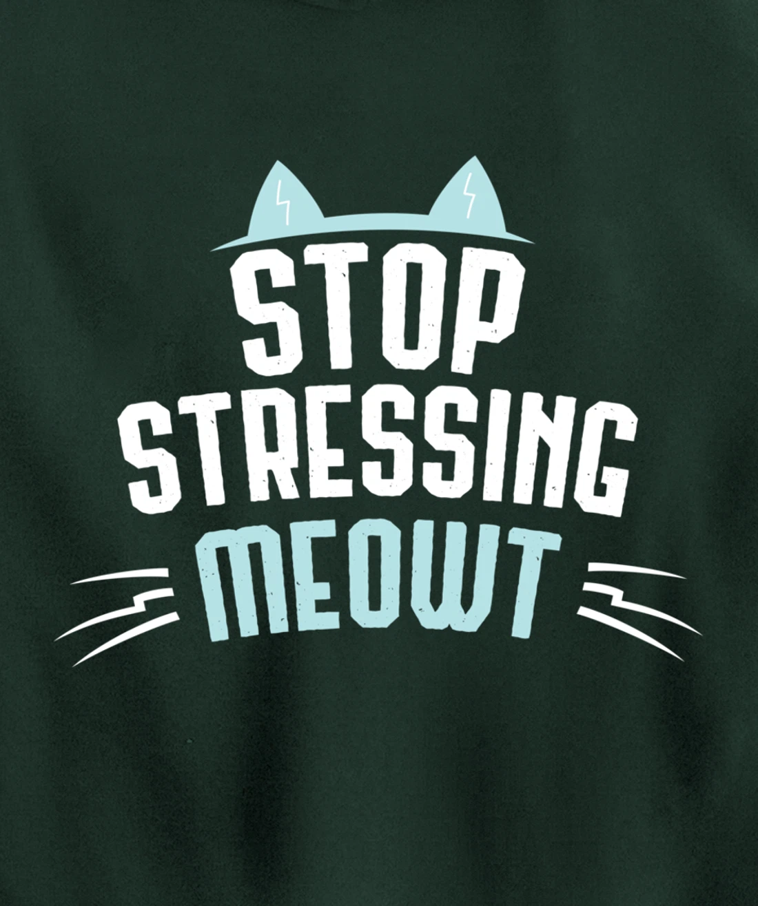 Cute Graphic Stop Stressing Meowt Pullover Hoodie