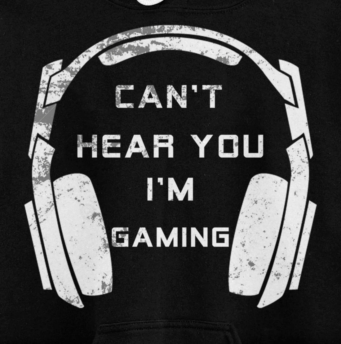 Vintage Headset Can't Hear You I'm Gaming Shirt Gamer Gift Pullover Hoodie