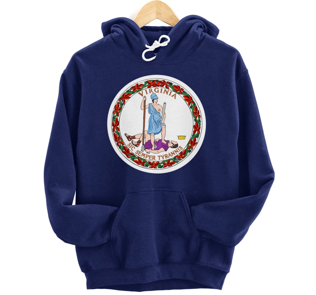 State of Virginia Flag Cool VA Virginian Flags Women Men Pullover Hoodie