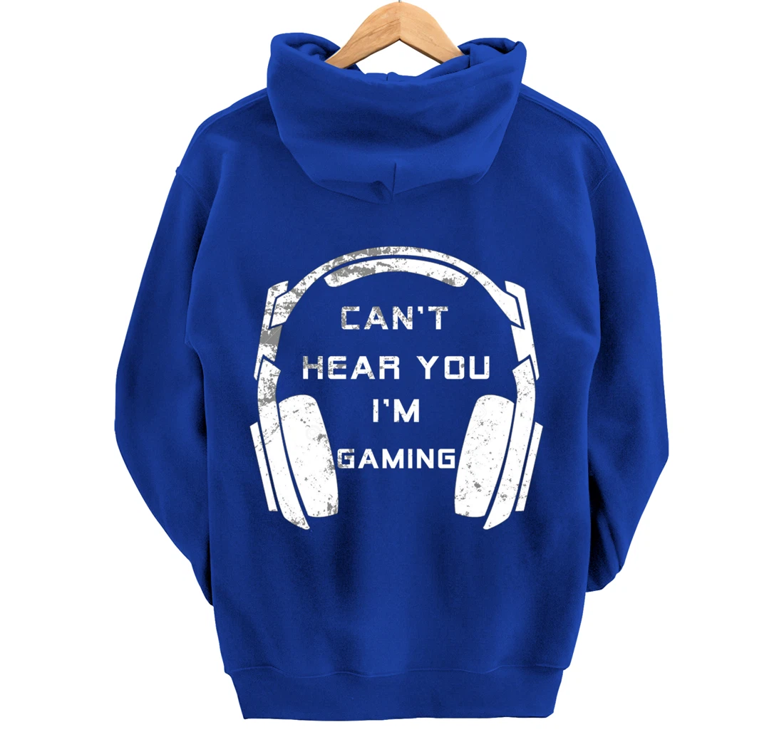 Vintage Headset Can't Hear You I'm Gaming Shirt Gamer Gift Pullover Hoodie