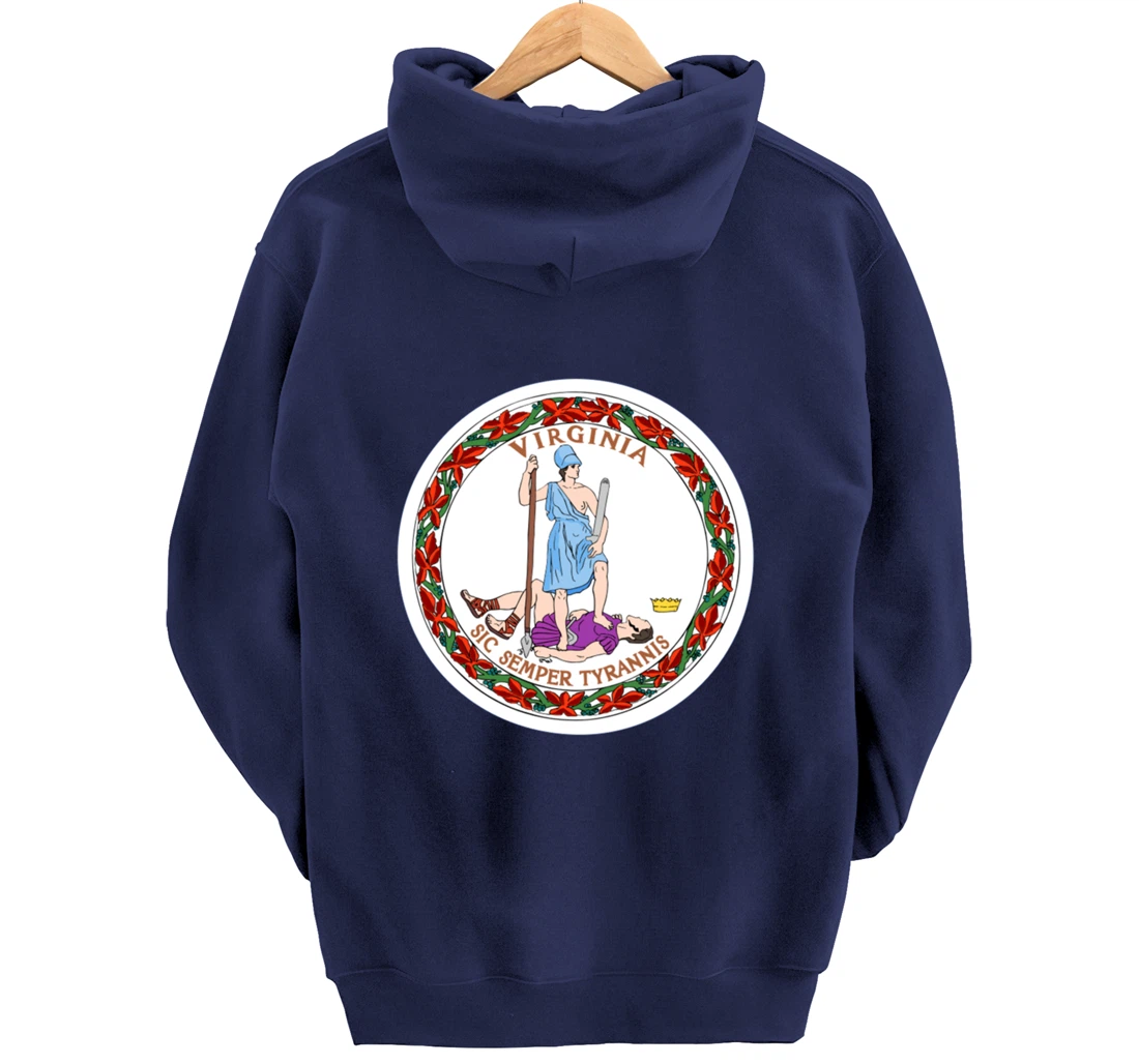 State of Virginia Flag Cool VA Virginian Flags Women Men Pullover Hoodie