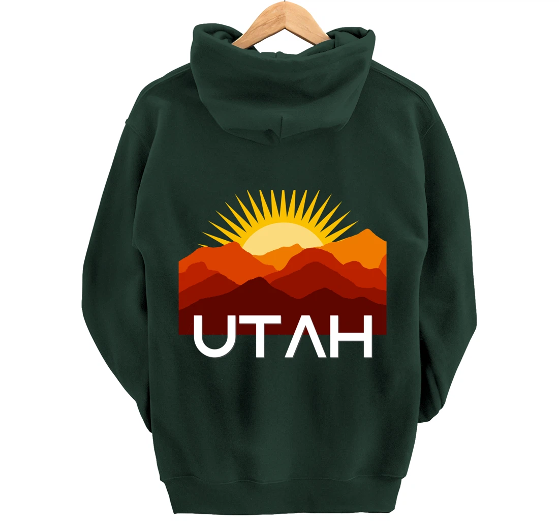 Utah Desert Souvenir Vintage Retro Southwest Sunset Tourist Pullover Hoodie