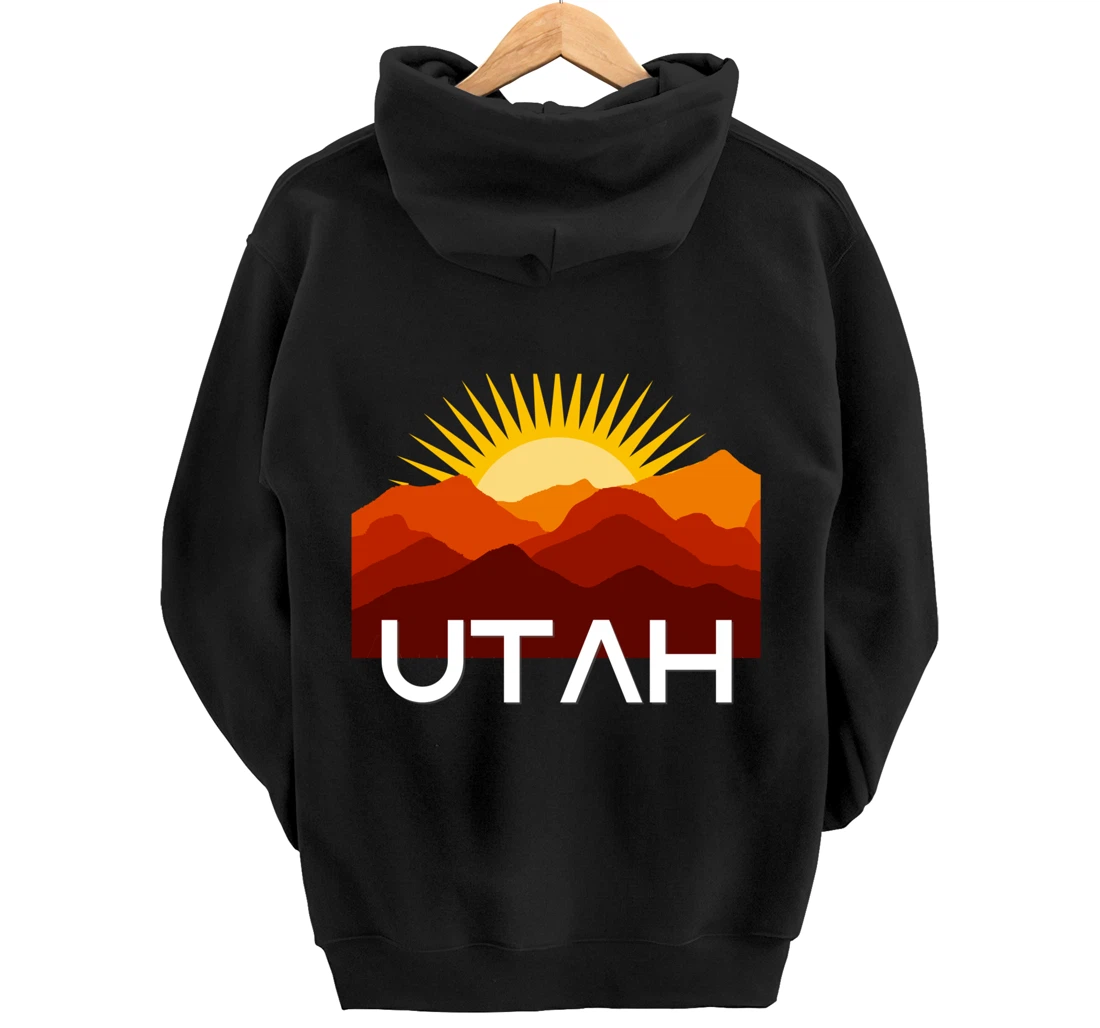 Utah Desert Souvenir Vintage Retro Southwest Sunset Tourist Pullover Hoodie