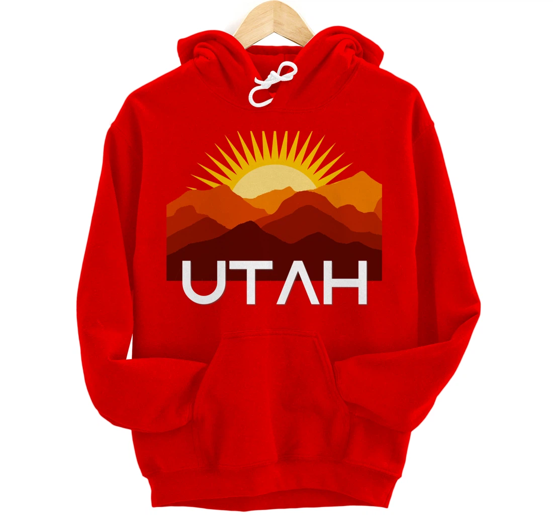 Utah Desert Souvenir Vintage Retro Southwest Sunset Tourist Pullover Hoodie