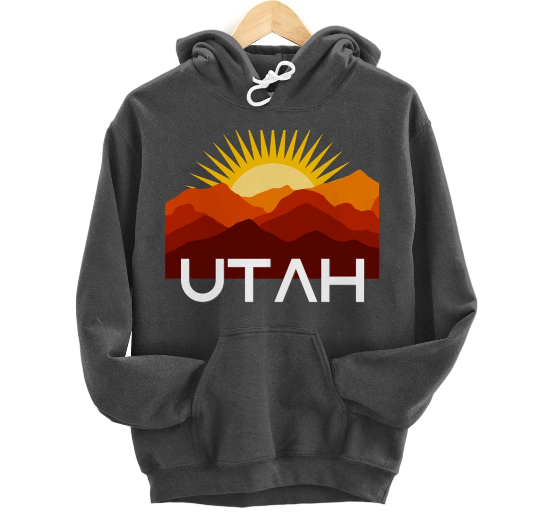 Utah Desert Souvenir Vintage Retro Southwest Sunset Tourist Pullover Hoodie