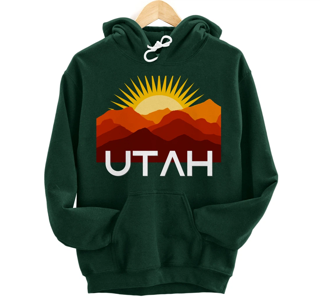 Utah Desert Souvenir Vintage Retro Southwest Sunset Tourist Pullover Hoodie