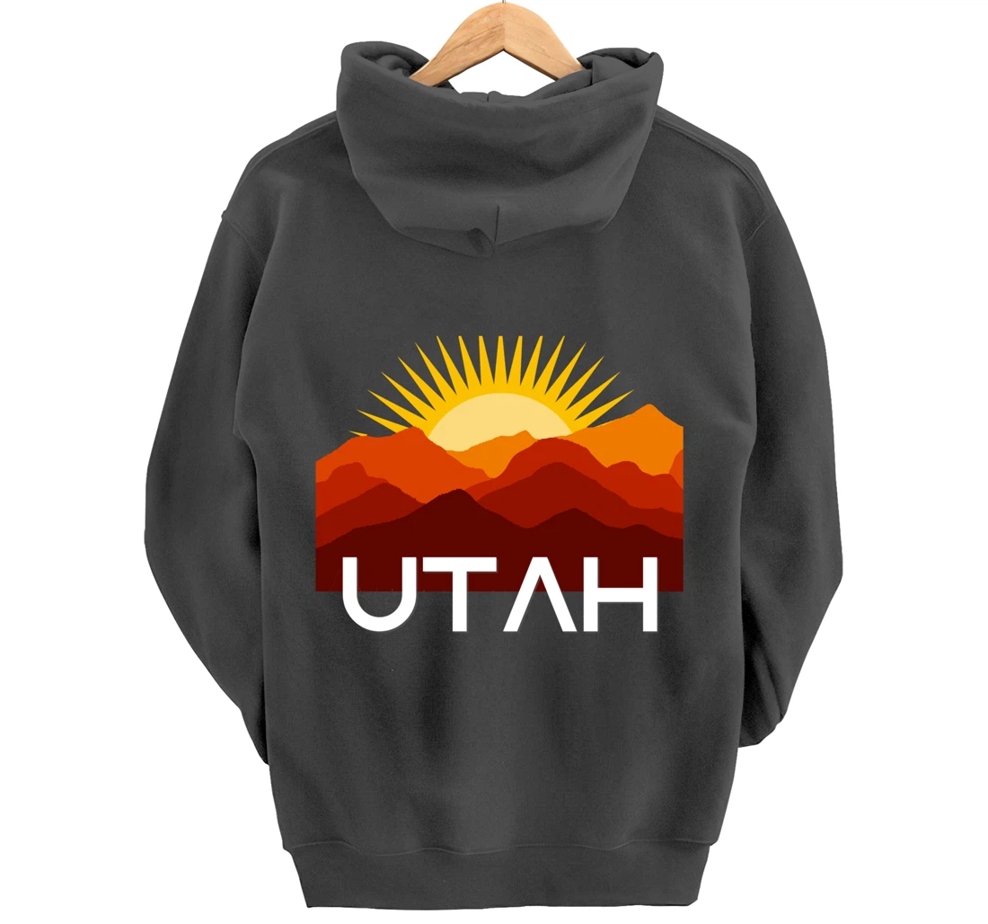 Utah Desert Souvenir Vintage Retro Southwest Sunset Tourist Pullover Hoodie