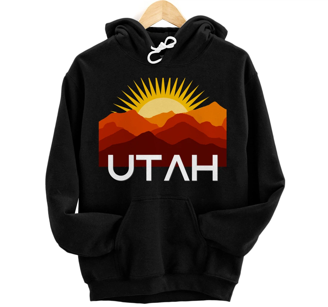 Utah Desert Souvenir Vintage Retro Southwest Sunset Tourist Pullover Hoodie