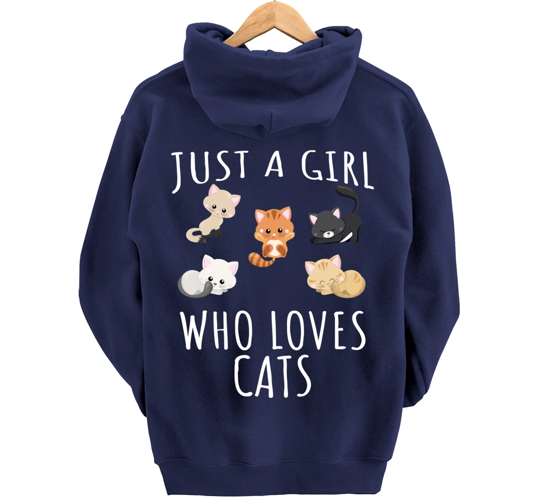 Just a girl who loves Cats - Funny Kitten Pullover Hoodie