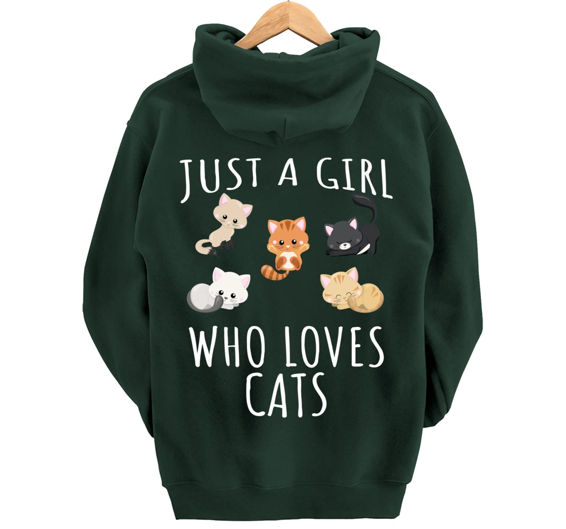 Just a girl who loves Cats - Funny Kitten Pullover Hoodie