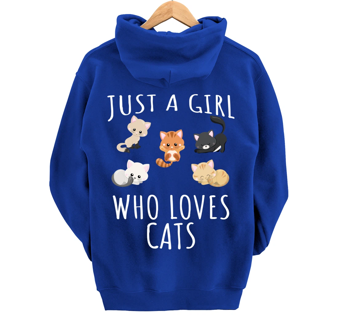 Just a girl who loves Cats - Funny Kitten Pullover Hoodie