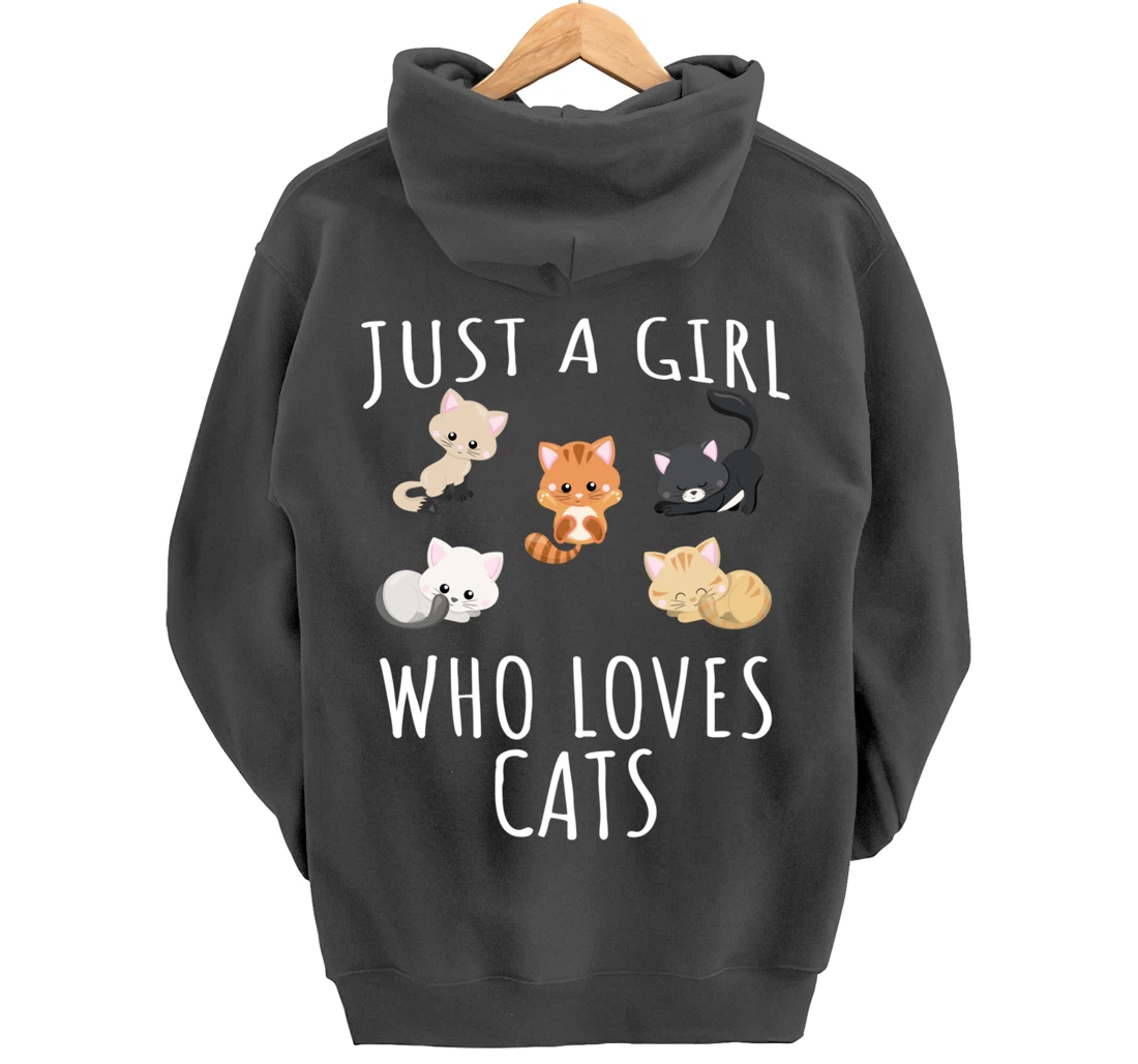 Just a girl who loves Cats - Funny Kitten Pullover Hoodie