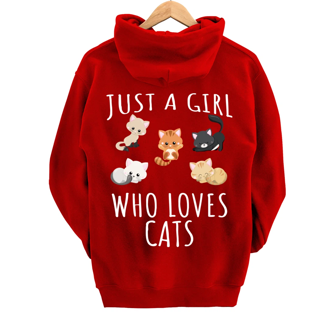 Just a girl who loves Cats - Funny Kitten Pullover Hoodie