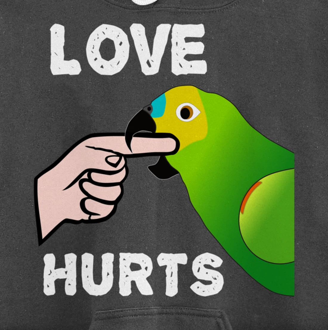 Love Hurts Blue Fronted Amazona Parrot Pullover Hoodie