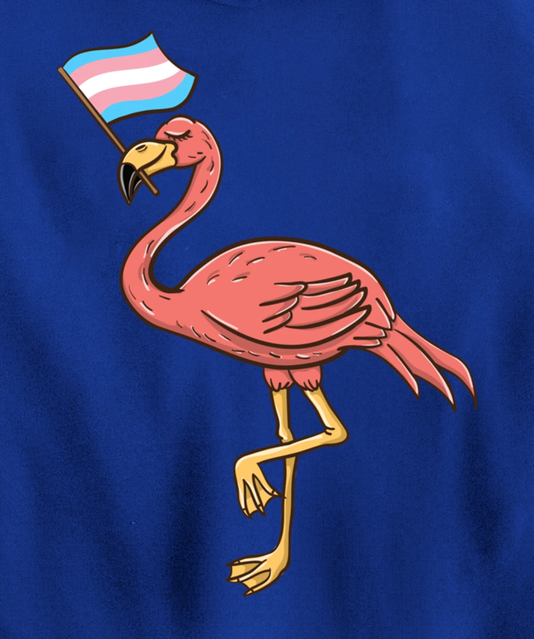Flamingo With Trans Pride Flag Transgender Pride Pullover Hoodie