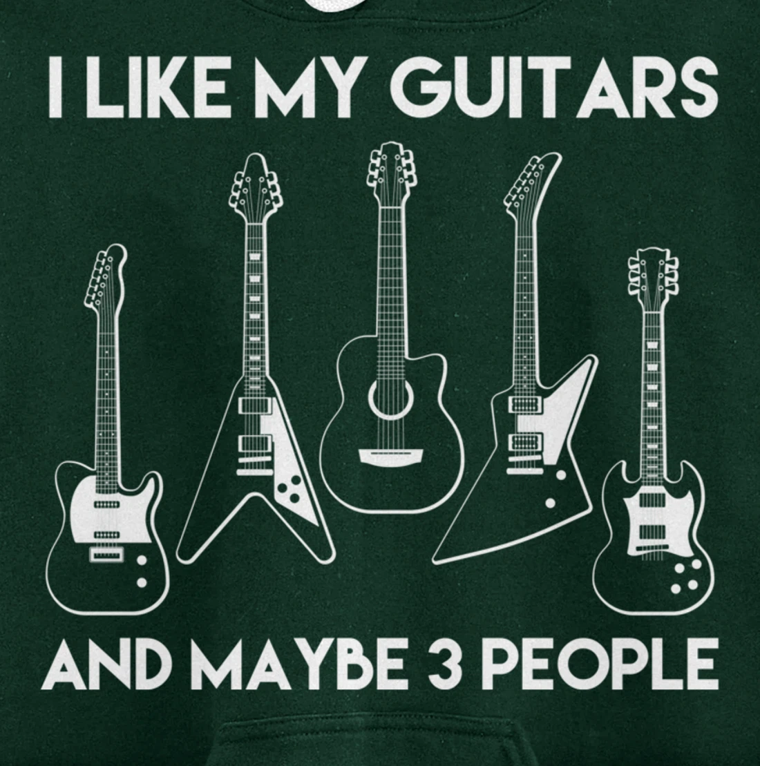 I Like Guitars and Maybe 3 People / Funny Vintage Guitar Pullover Hoodie