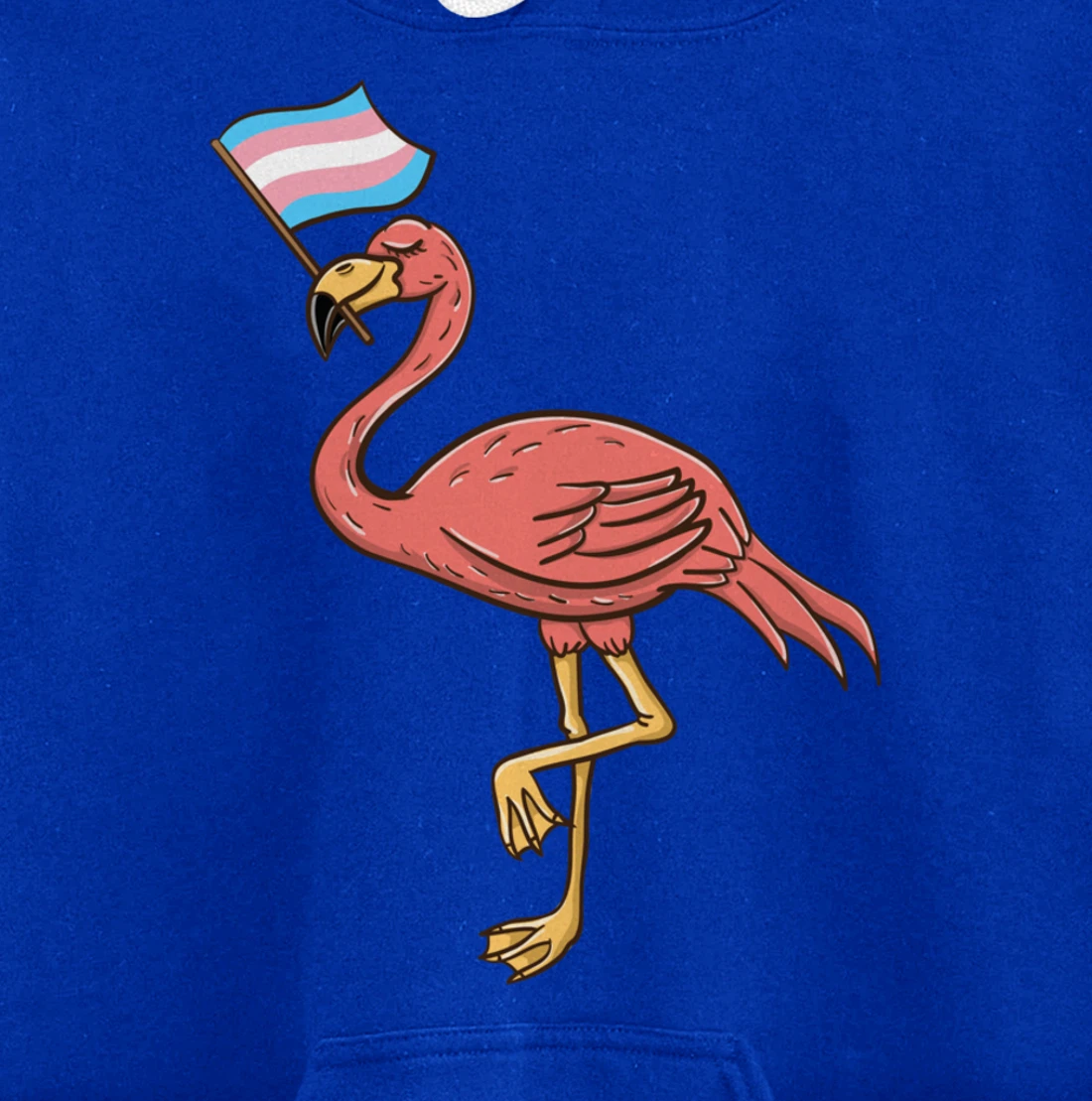 Flamingo With Trans Pride Flag Transgender Pride Pullover Hoodie