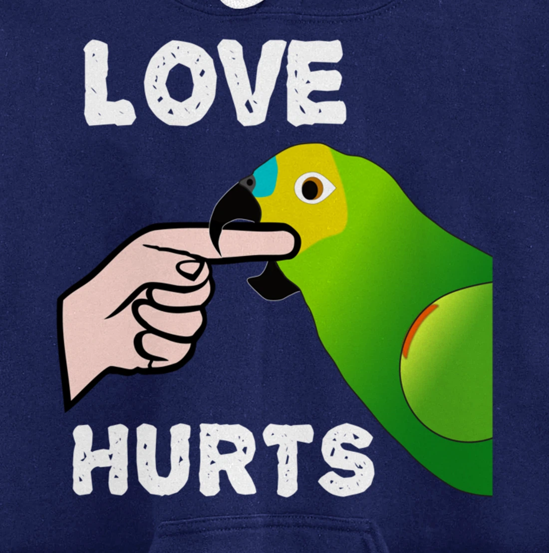 Love Hurts Blue Fronted Amazona Parrot Pullover Hoodie