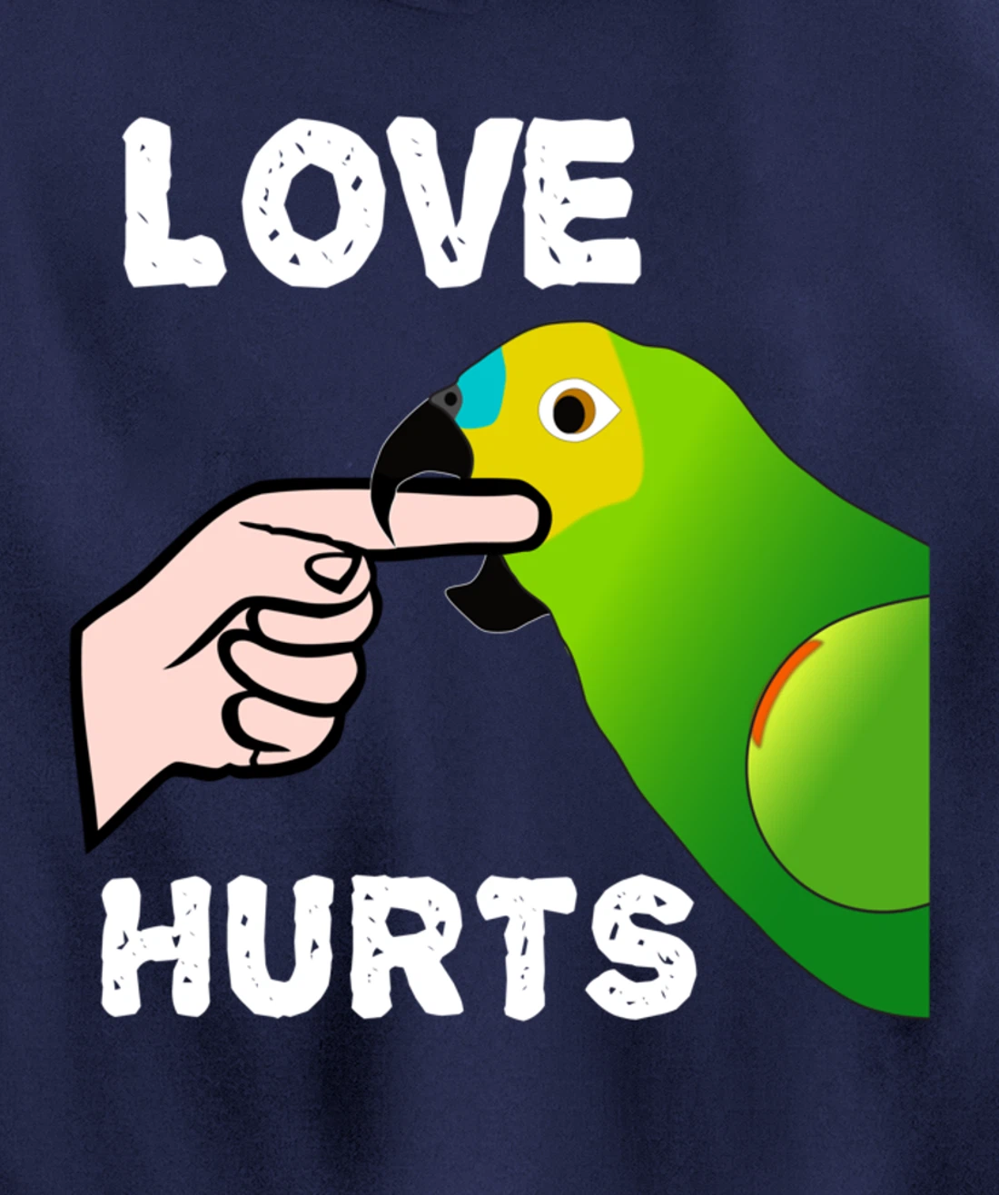 Love Hurts Blue Fronted Amazona Parrot Pullover Hoodie