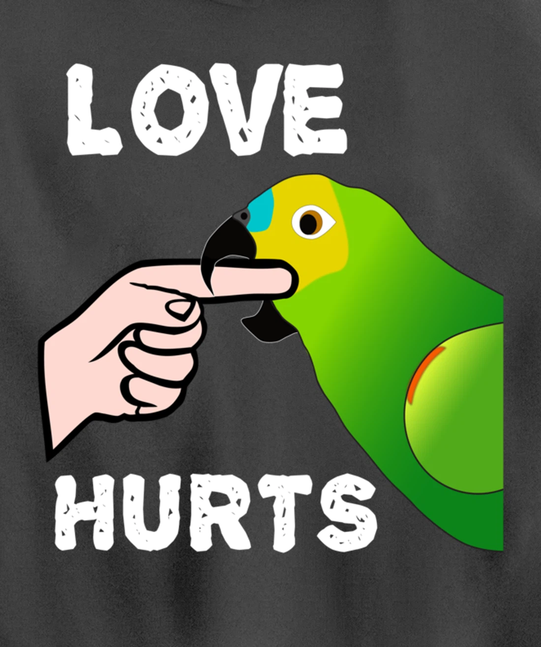 Love Hurts Blue Fronted Amazona Parrot Pullover Hoodie