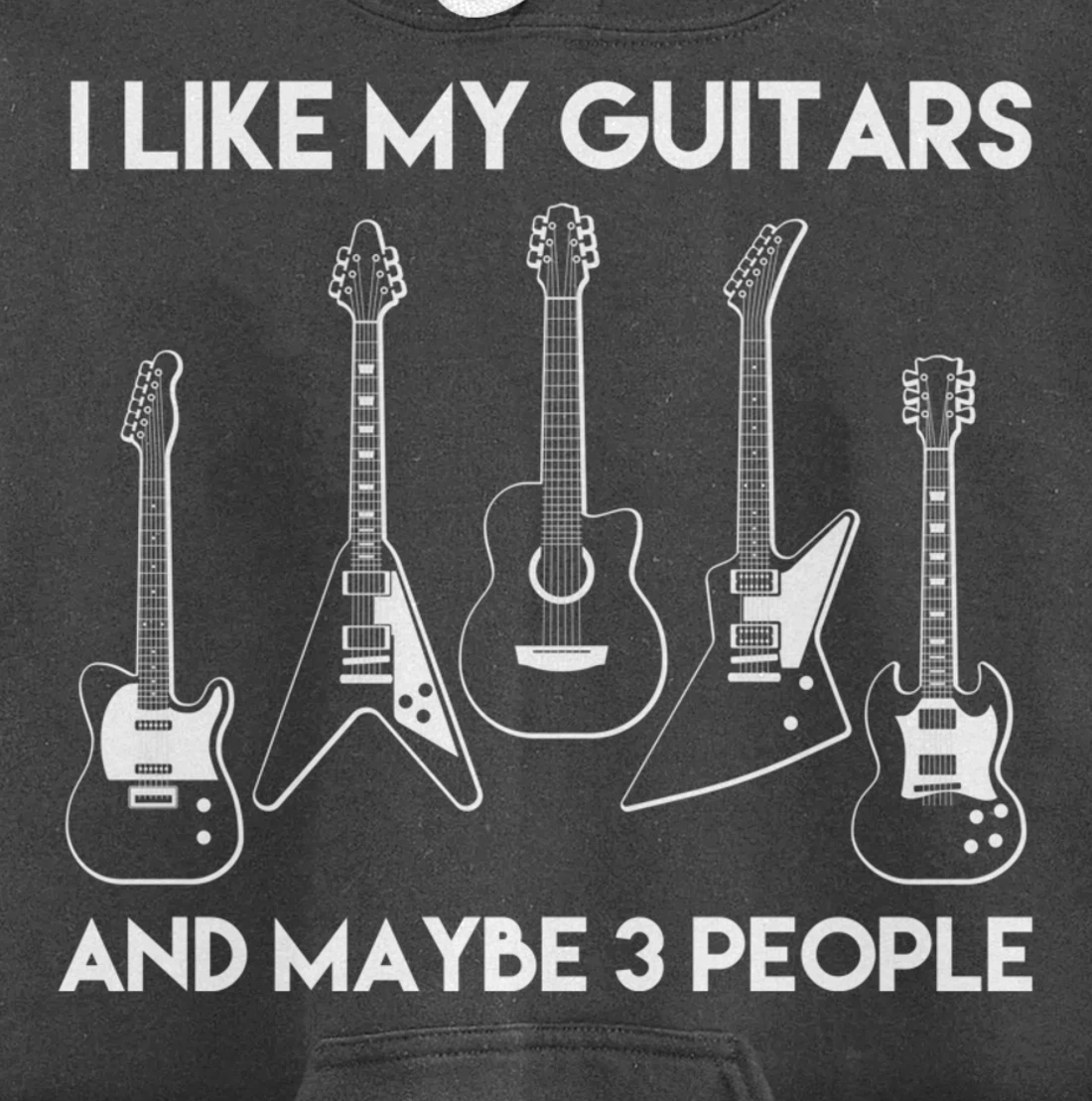 I Like Guitars and Maybe 3 People / Funny Vintage Guitar Pullover Hoodie