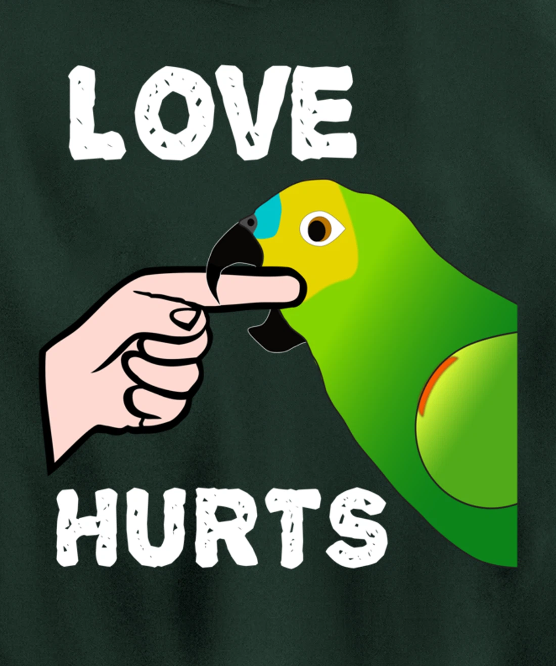Love Hurts Blue Fronted Amazona Parrot Pullover Hoodie